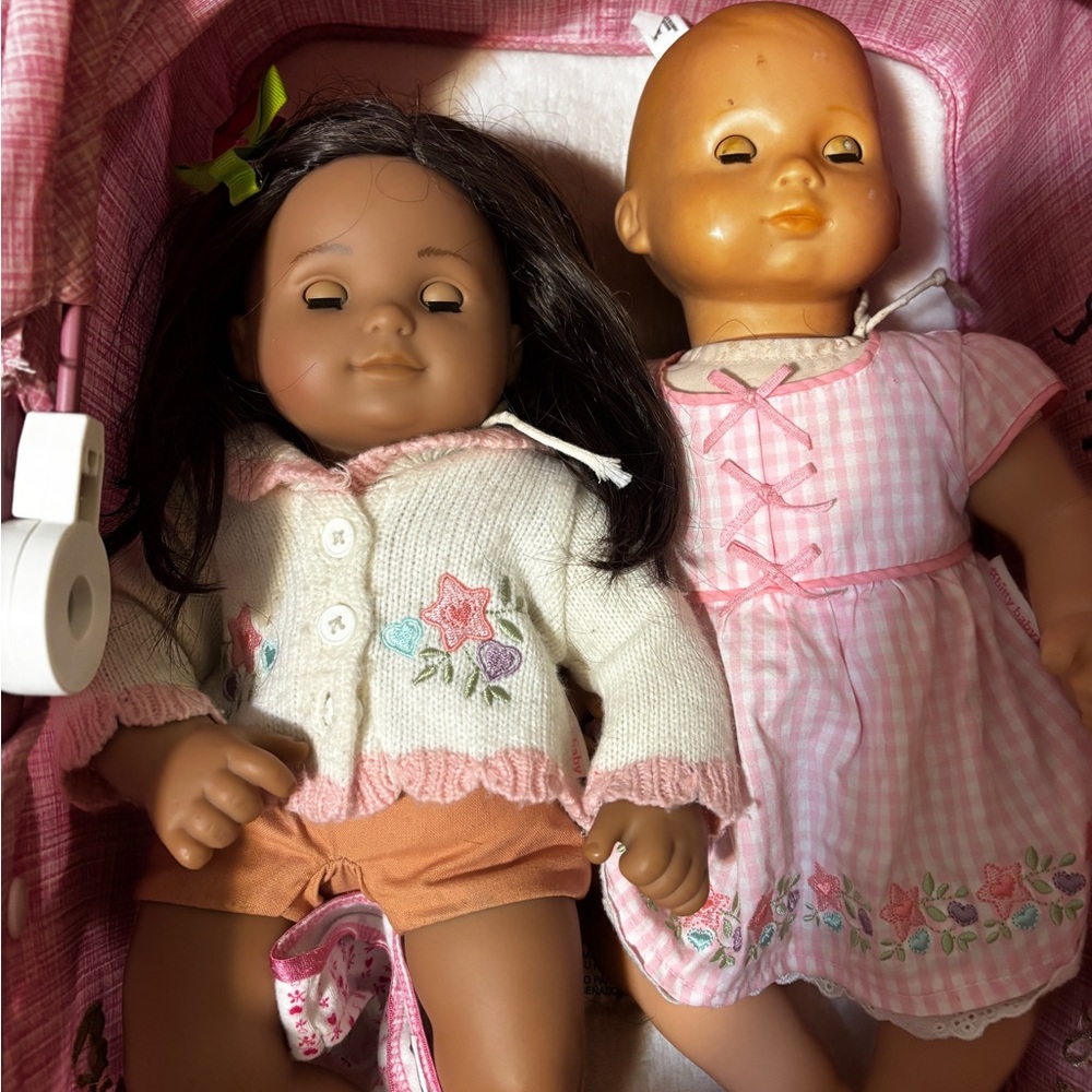 Adorable Doll Set with Pink and Cream Outfits